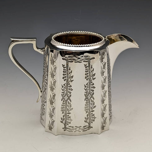 1882 English Antique Silver Plated Teapot Set of 3 John Gallimore